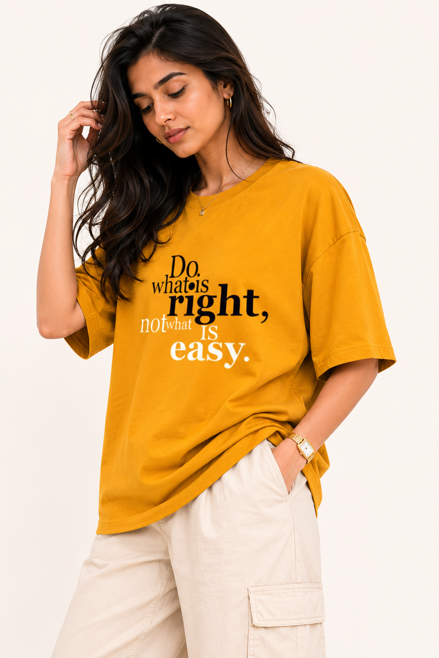 VibeVastr Motivational Quote Oversized T-Shirt | Premium Cotton Graphic Tee for Men & Women