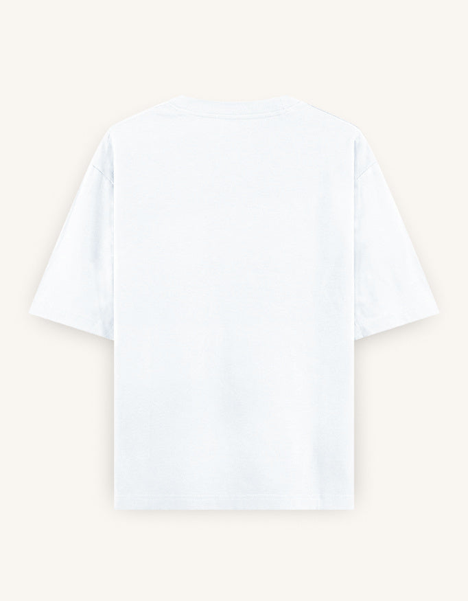 White t-shirt on a light beige background