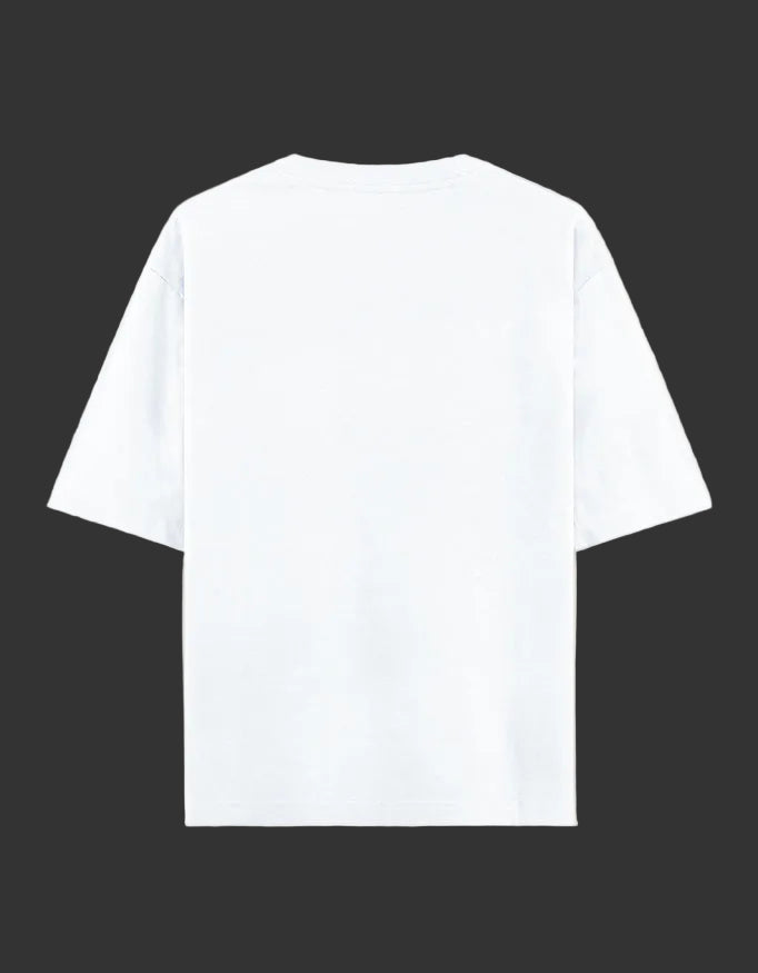 White t-shirt on a light beige background