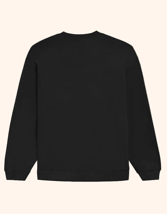 Navy blue sweatshirt on a gray background