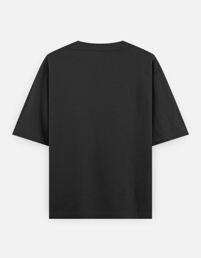 Black t-shirt on a white background