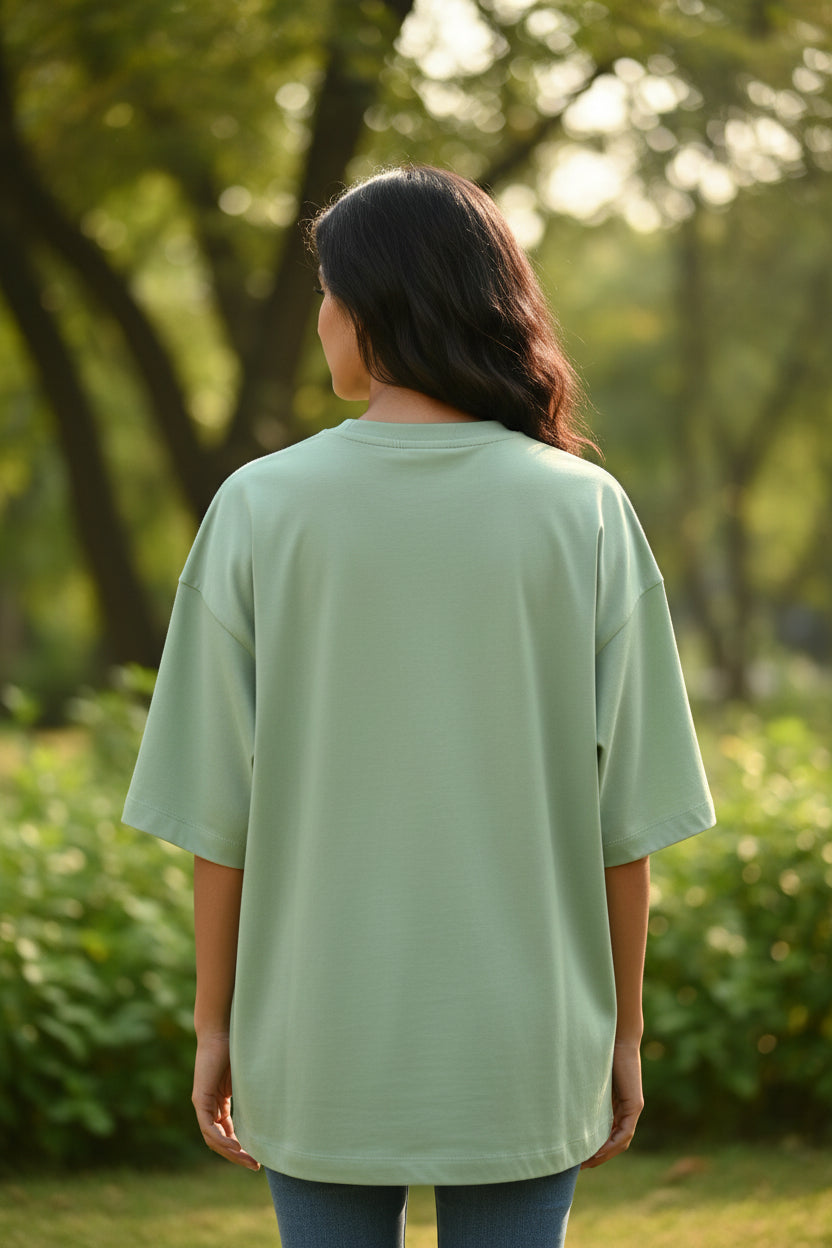 Green t-shirt on a white background