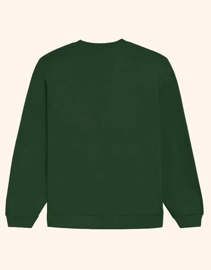 Green sweatshirt on a gray background
