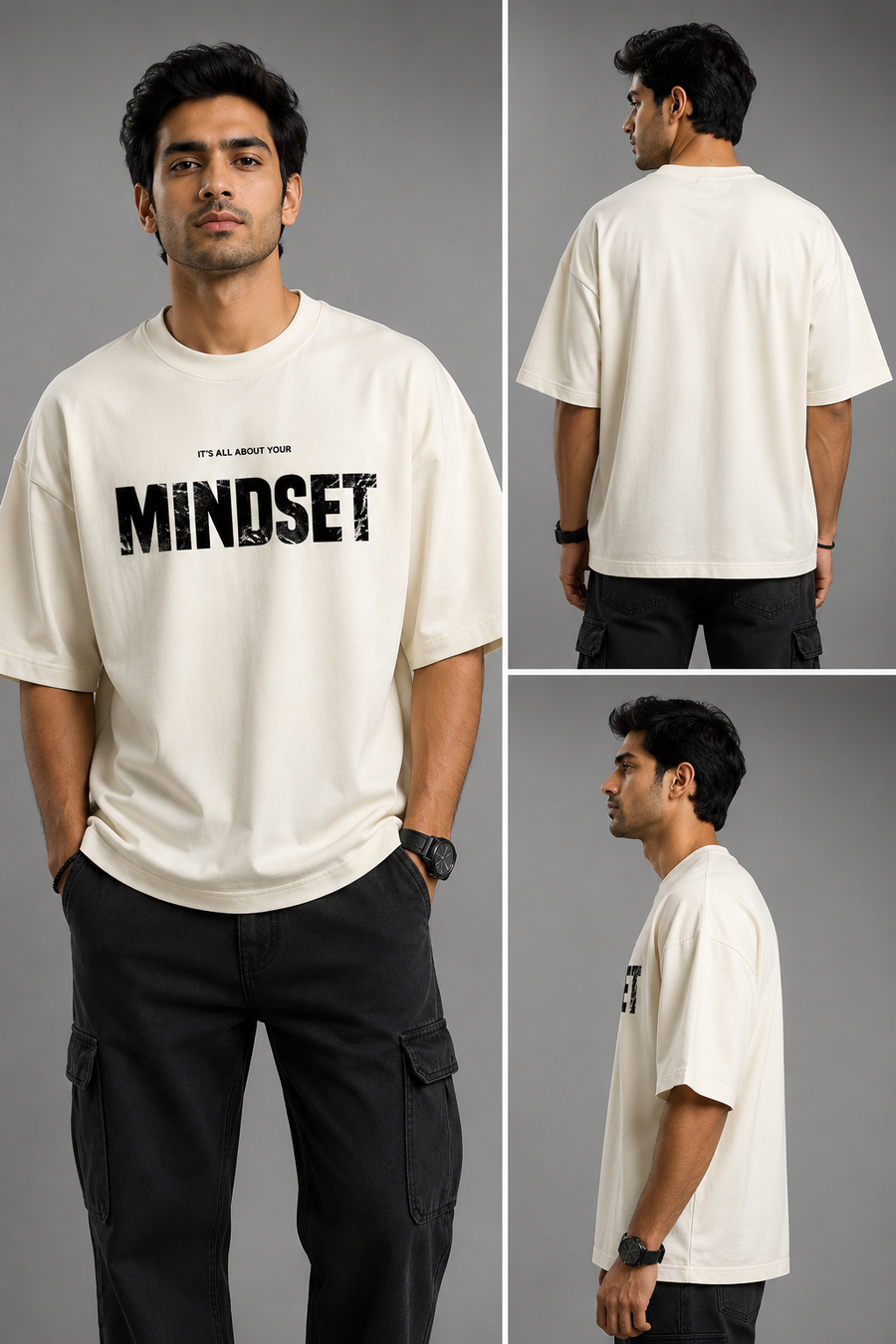 Mindset Oversized T-Shirt for Men | Premium Terry Cotton Oversized Tee | VibeVastr