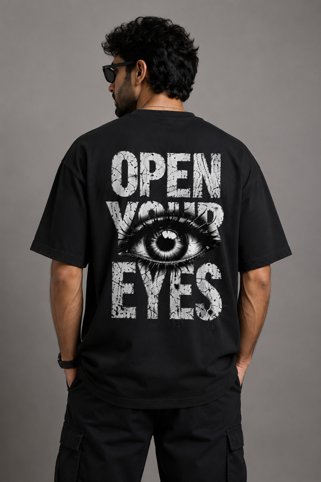 Open Your Eyes Graphic Oversized T-Shirt | Premium Cotton Streetwear | VibeVastr
