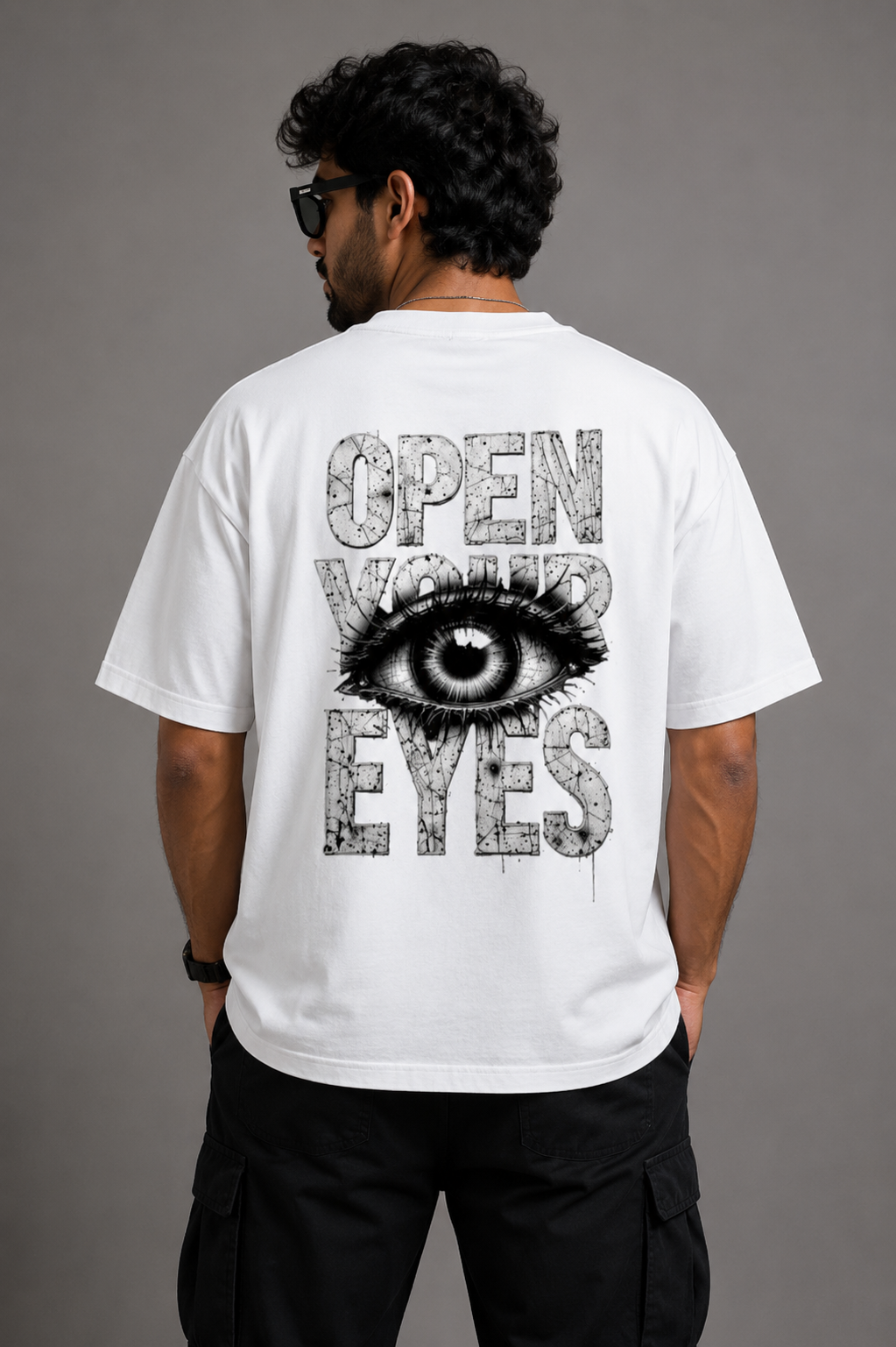 Open Your Eyes Graphic Oversized T-Shirt | Premium Cotton Streetwear | VibeVastr