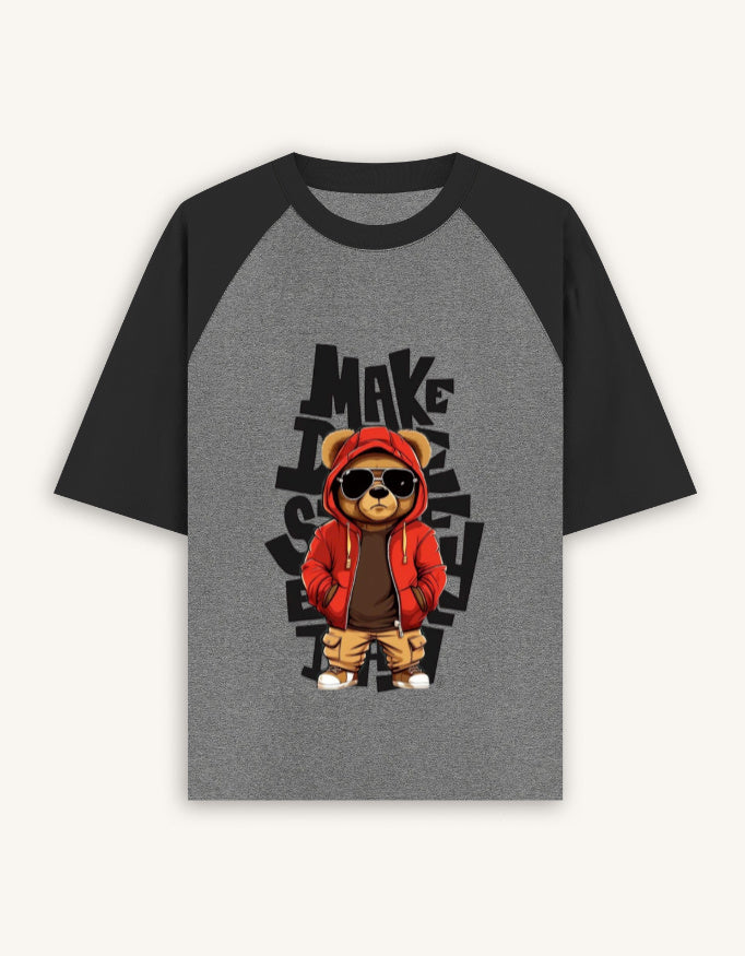 VibeVastr Make Your Own Path Oversized Raglan T-Shirt with Graphic Print Premium Cotton Streetwear Tee