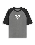 VibeVastr Unisex Oversized Raglan T-Shirt in premium cotton with a relaxed oversized fit for men and women.