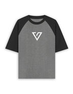 VibeVastr Unisex Oversized Raglan T-Shirt in premium cotton with a relaxed oversized fit for men and women.