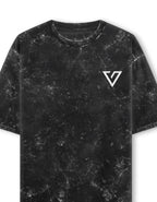 Black distressed t-shirt with 'Main Character Energy' text on a white background