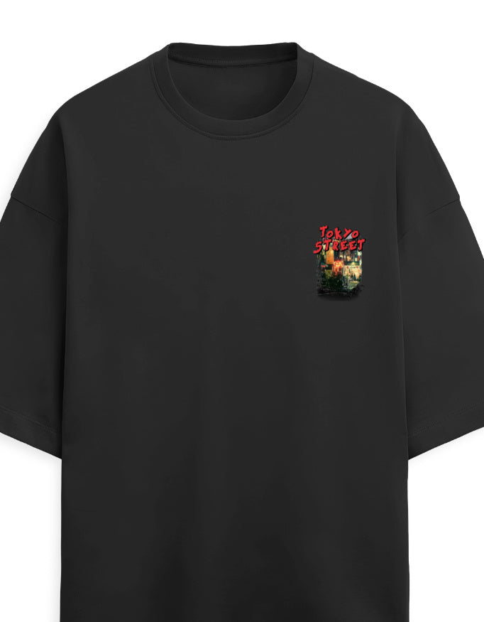 Green t-shirt with a small graphic on the chest against a white background