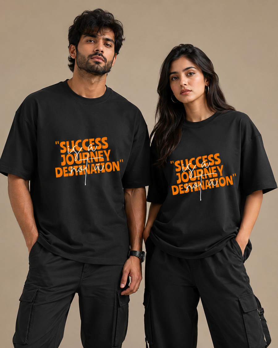 Journey Over Destination Oversized Terry T-Shirt | Premium 260 GSM Terry Oversized Tee | VIBEVASTR