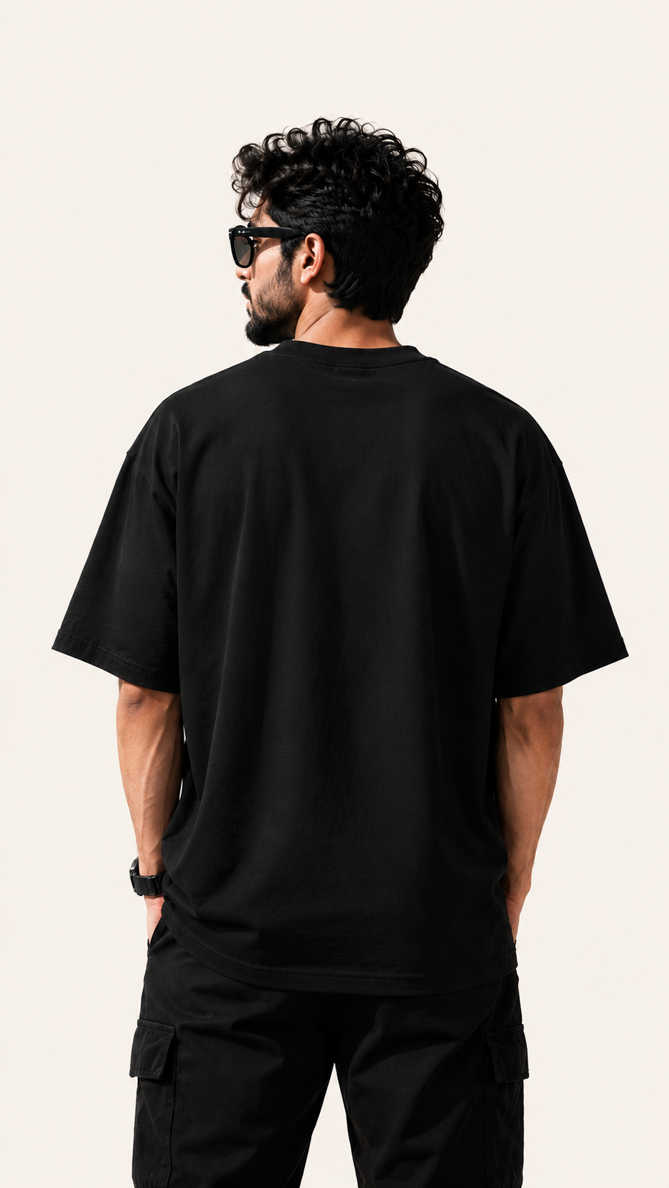 VibeVastr Next Level Oversized Black T-Shirt for Men & Women | Premium 240 GSM Cotton Streetwear Tee