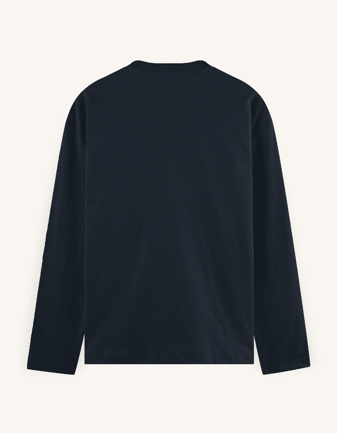 Black long-sleeve shirt on a white background
